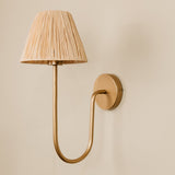 Aria Arc Wall Light with Raffia Shade