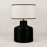 Banthu Twine Lamp with Linen Shade – Black