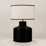 Banthu Twine Lamp with Linen Shade – Black