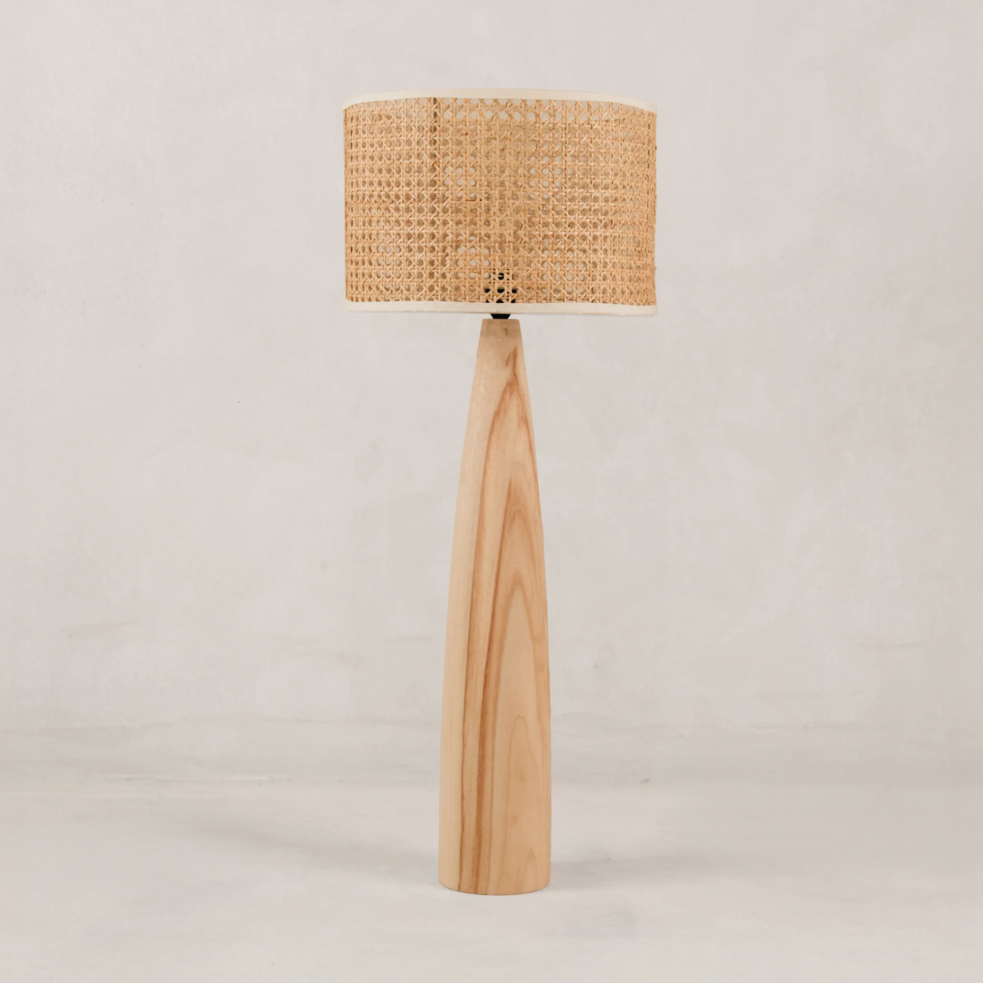 Baobab Table Lamp with Rattan Webbing Shade – Blonde