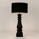 Bishop Table Lamp with Linen Shade – Black