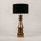 Bishop Table Lamp with Linen Shade – Gold