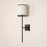 Bongo Wall Light with Linen Shade – Black