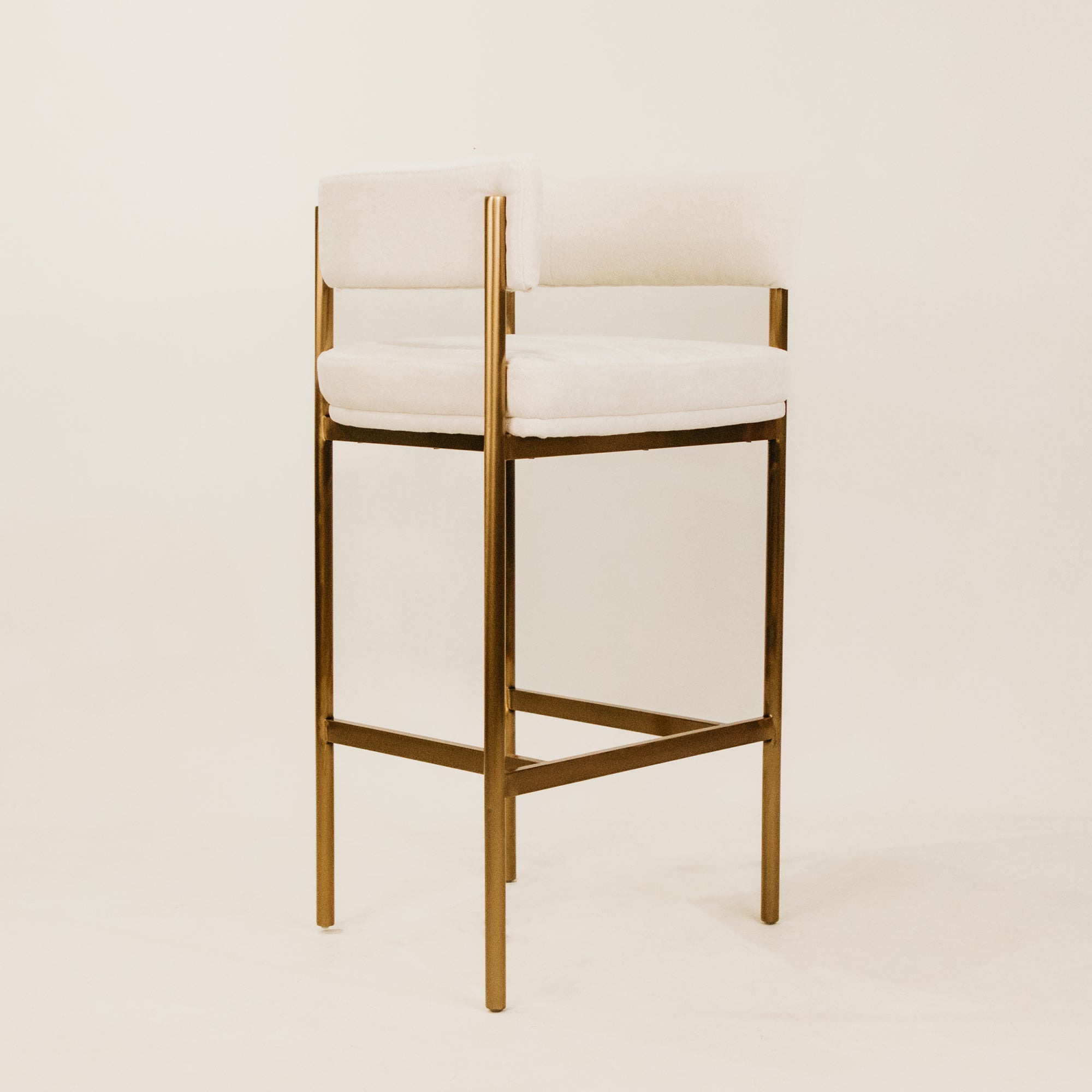 Kaya Bar Chair – White & Gold