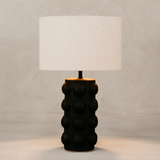 Marula Table Lamp with Linen Shade – Black