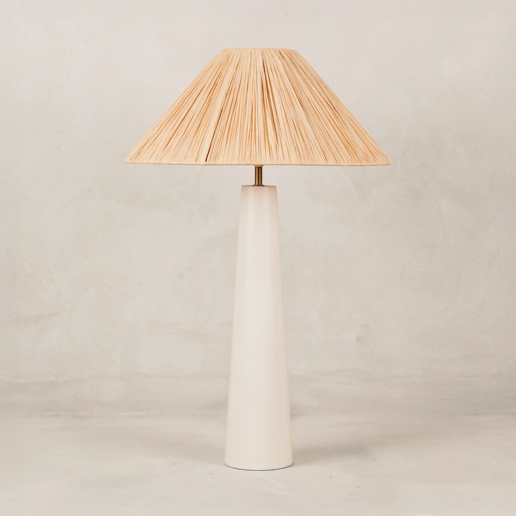 Mitaria Table Lamp with Raffia Shade – White