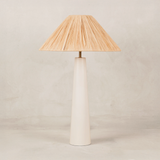 Mitaria Table Lamp with Raffia Shade – White