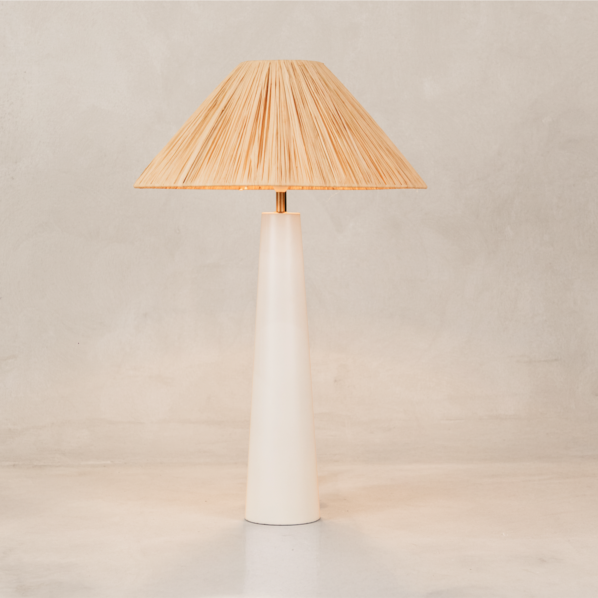 Mitaria Table Lamp with Raffia Shade – White