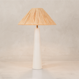 Mitaria Table Lamp with Raffia Shade – White