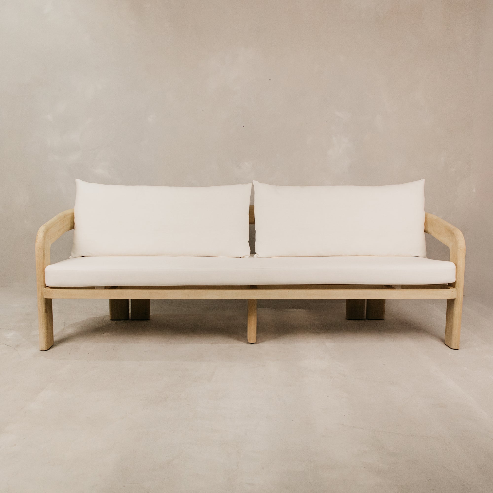Oasis Large Three Seater Ashwood Couch – White