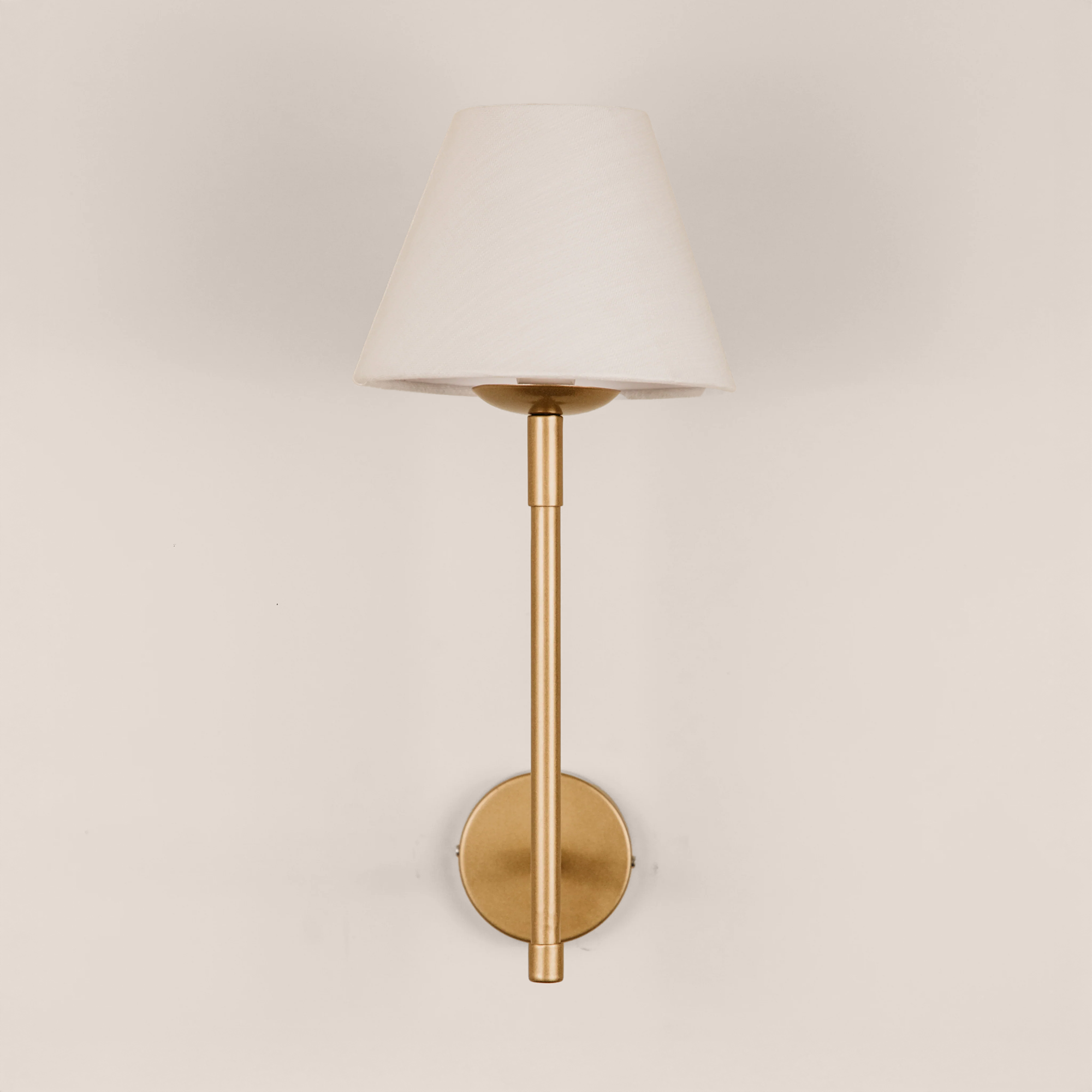 Olympic Wall Light with Tapered Linen Shade – Gold