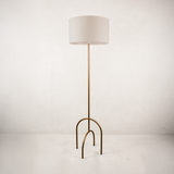 Sitari Metal Floor Lamp – Gold with Linen Shade