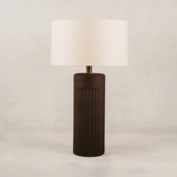 Ukhokho Table Lamp with Linen Shade – Chocolate