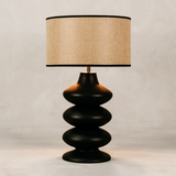 Yoruba Table Lamp with Linen Shade – Black
