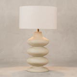 Yoruba Table Lamp with Linen Shade – Cream