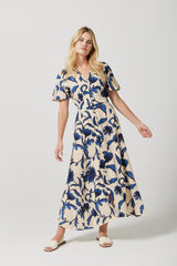 Sadie Maxi Dress in Delft Botanical