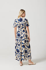 Sadie Maxi Dress in Delft Botanical