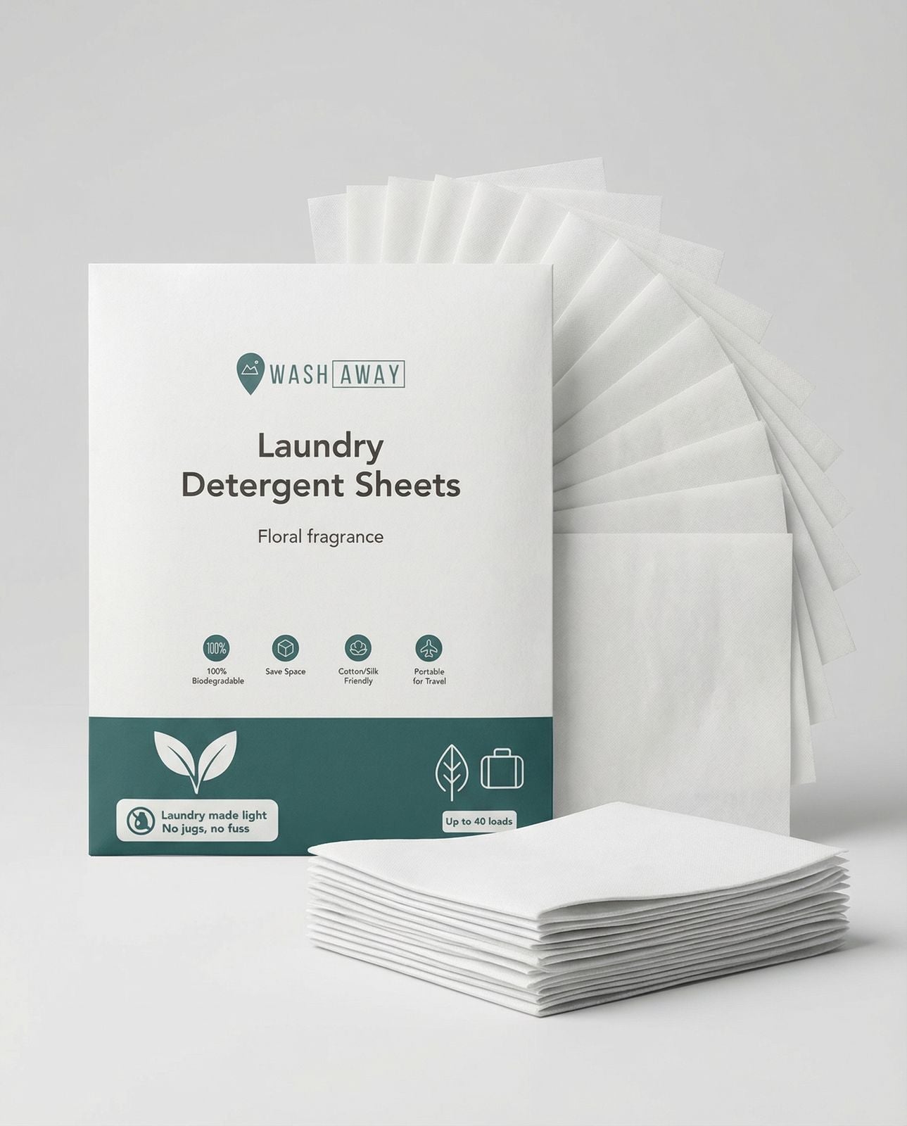 Wash Away Eco Laundry Sheets — 20 Pack | Up to 40 washes