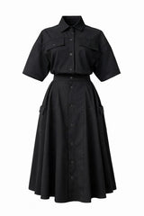 Atlas Denim Shirt and Skirt Matching Set