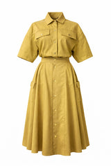Atlas Denim Shirt and Skirt Matching Set