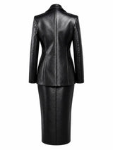Sable Form Faux Leather Pencil Skirt
