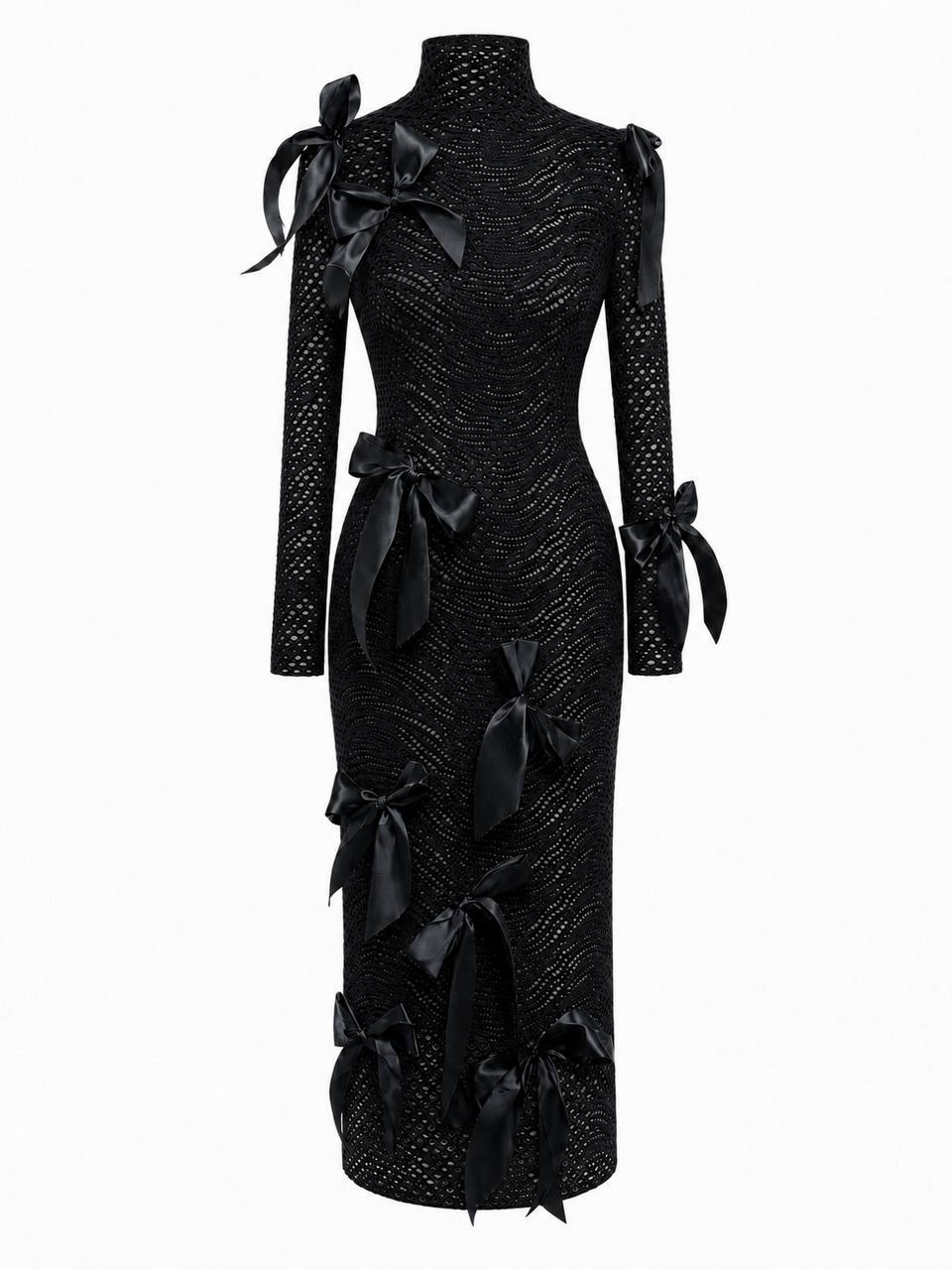 Sable Form Ribbon Lace Dress