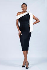 Amira Black and White Bandage Dress