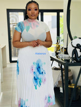 Zawadi Cream Floral Pleat Set