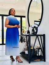 Zuri Blue Ombre Pleat Set