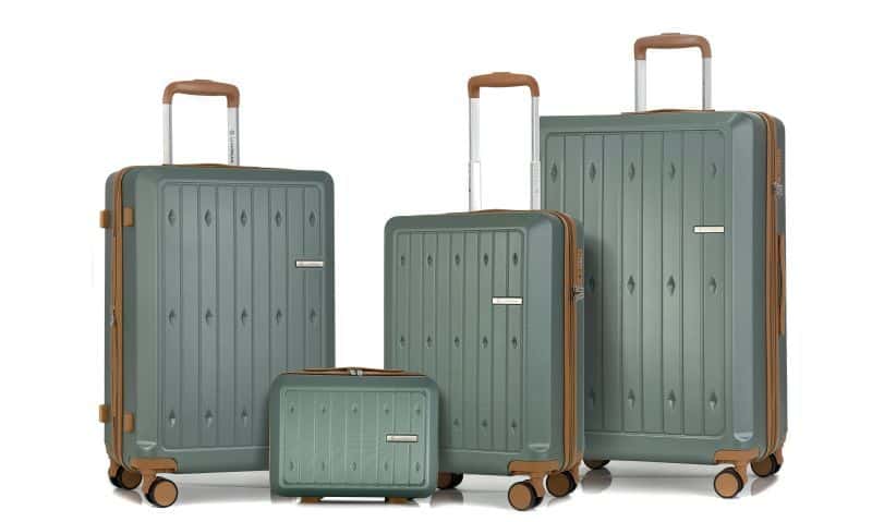 4pc Diamante Luggage Collection - (Available in Forest Green, Jade, Cream & Brown) - Image 1