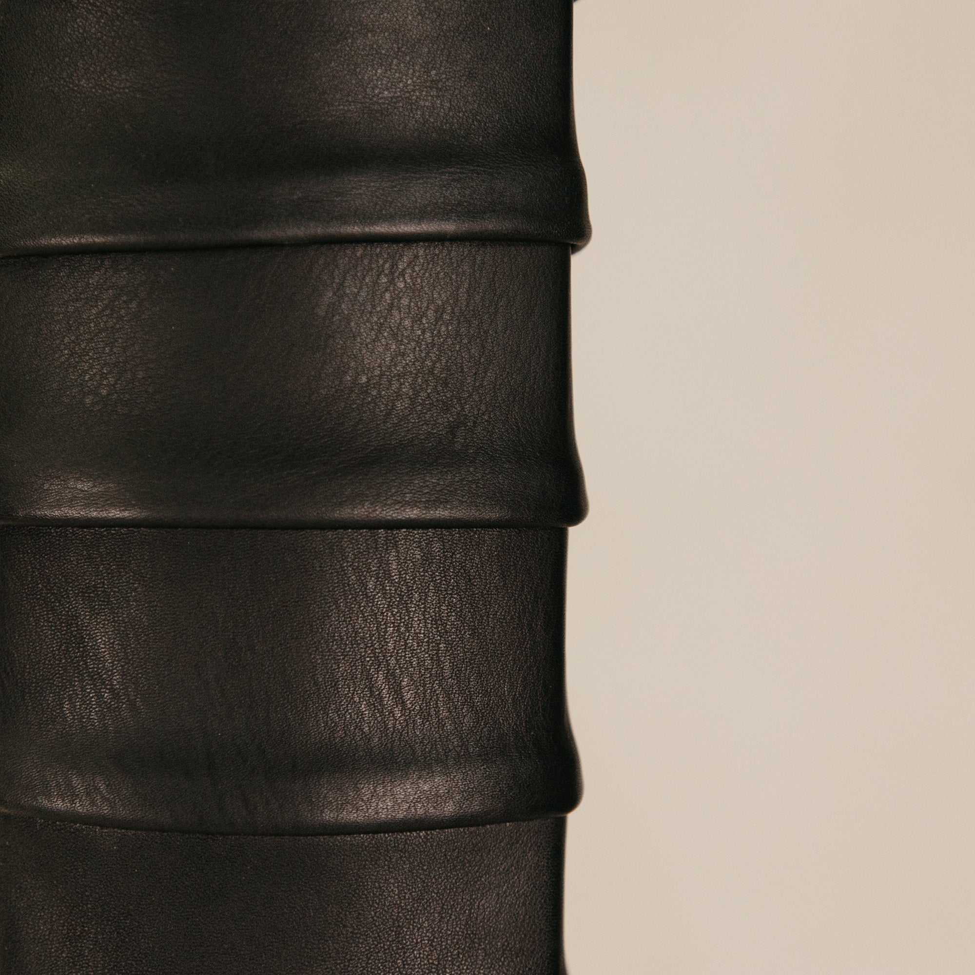 Igbo Leather Standing Mirror – Black