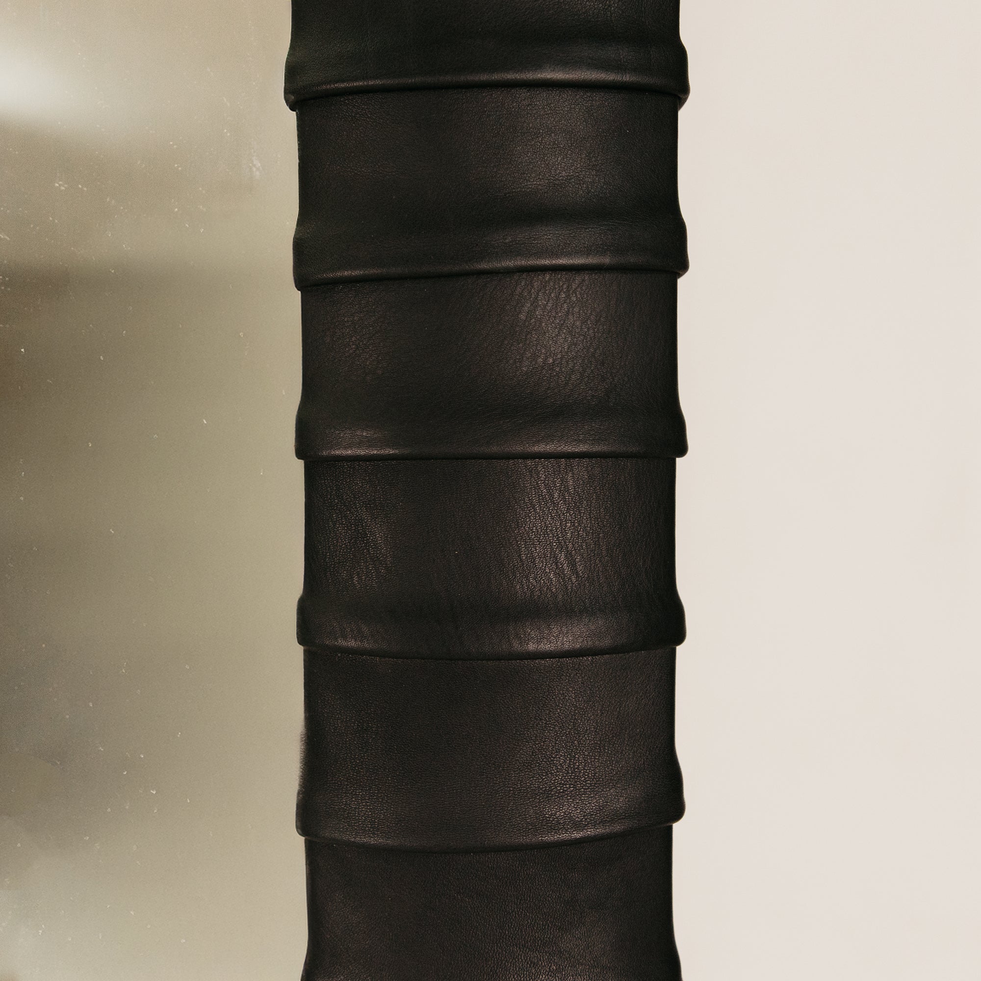 Igbo Leather Standing Mirror – Black
