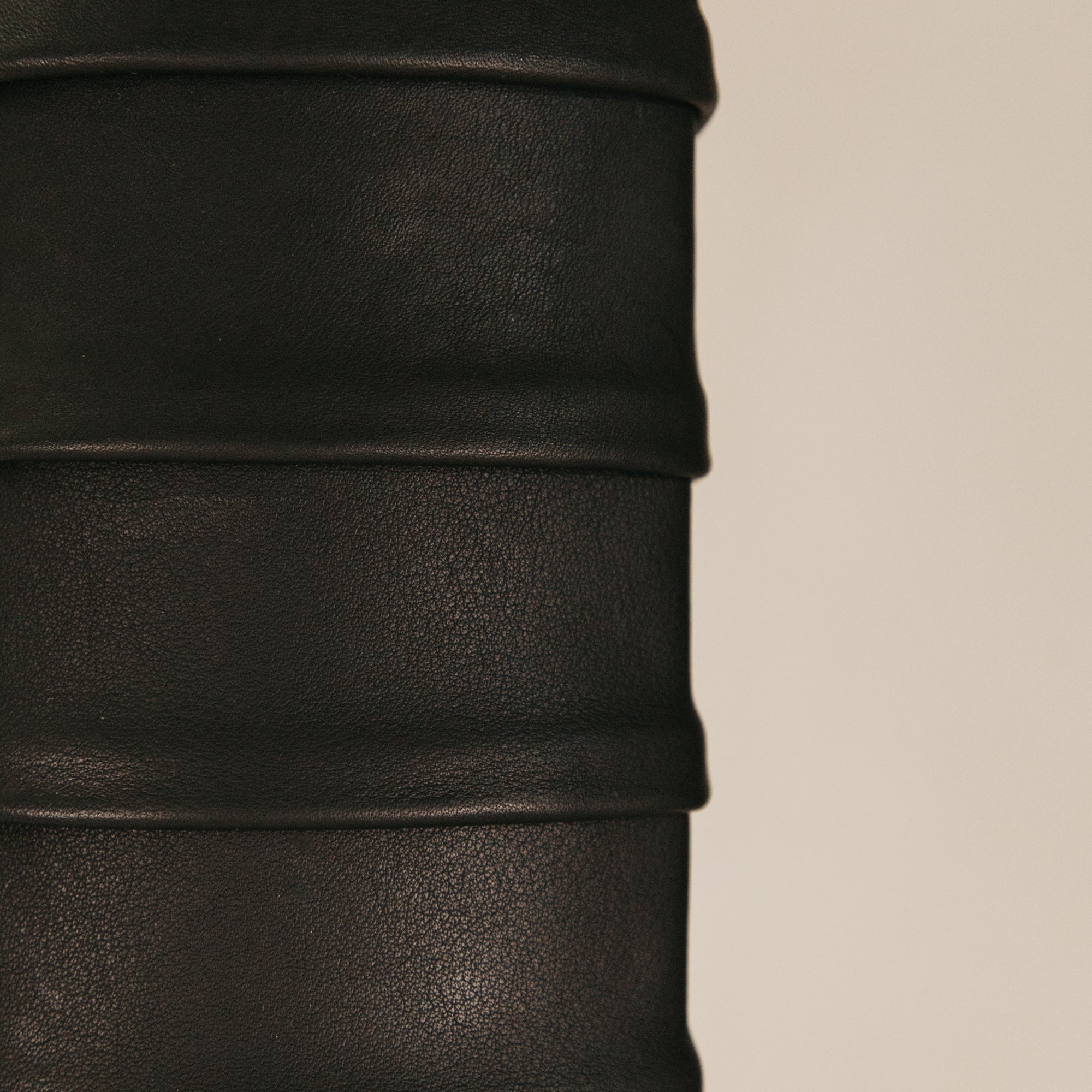 Igbo Leather Standing Mirror – Black