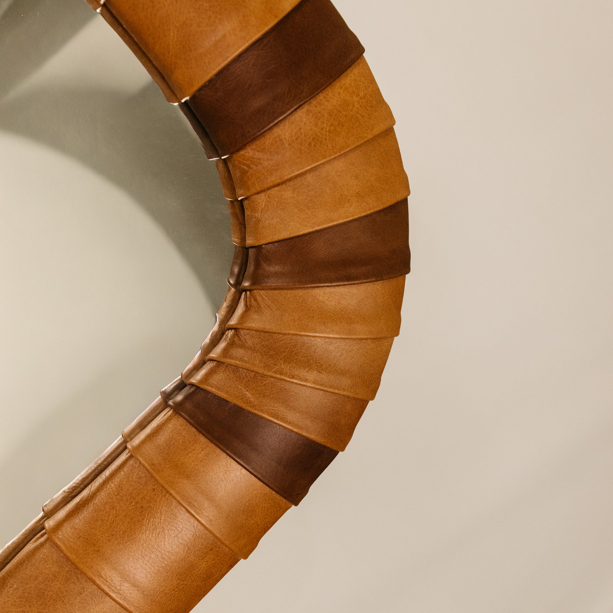 Igbo Leather Standing Mirror – Tan
