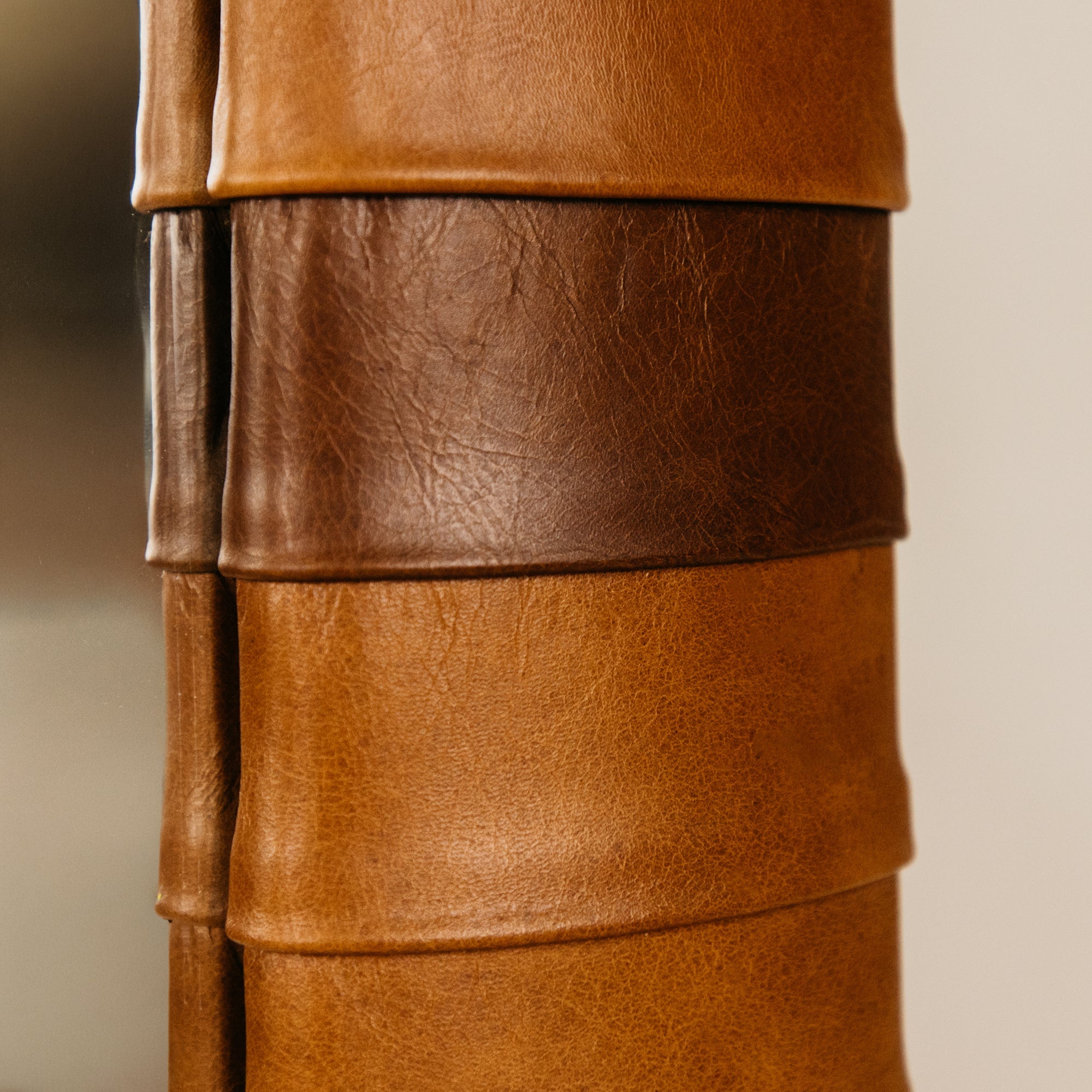 Igbo Leather Wall Mirror – Tan