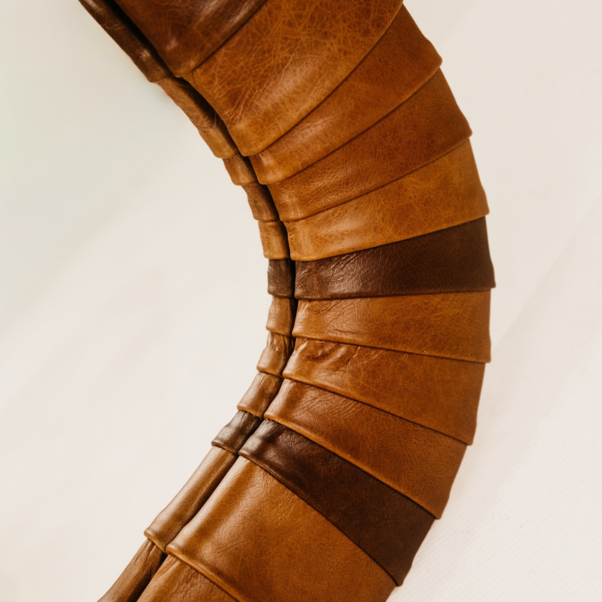Igbo Leather Wall Mirror – Tan