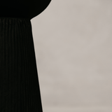 Indebe Ribbed Table Lamp with Tapered Linen Shade – Charcoal