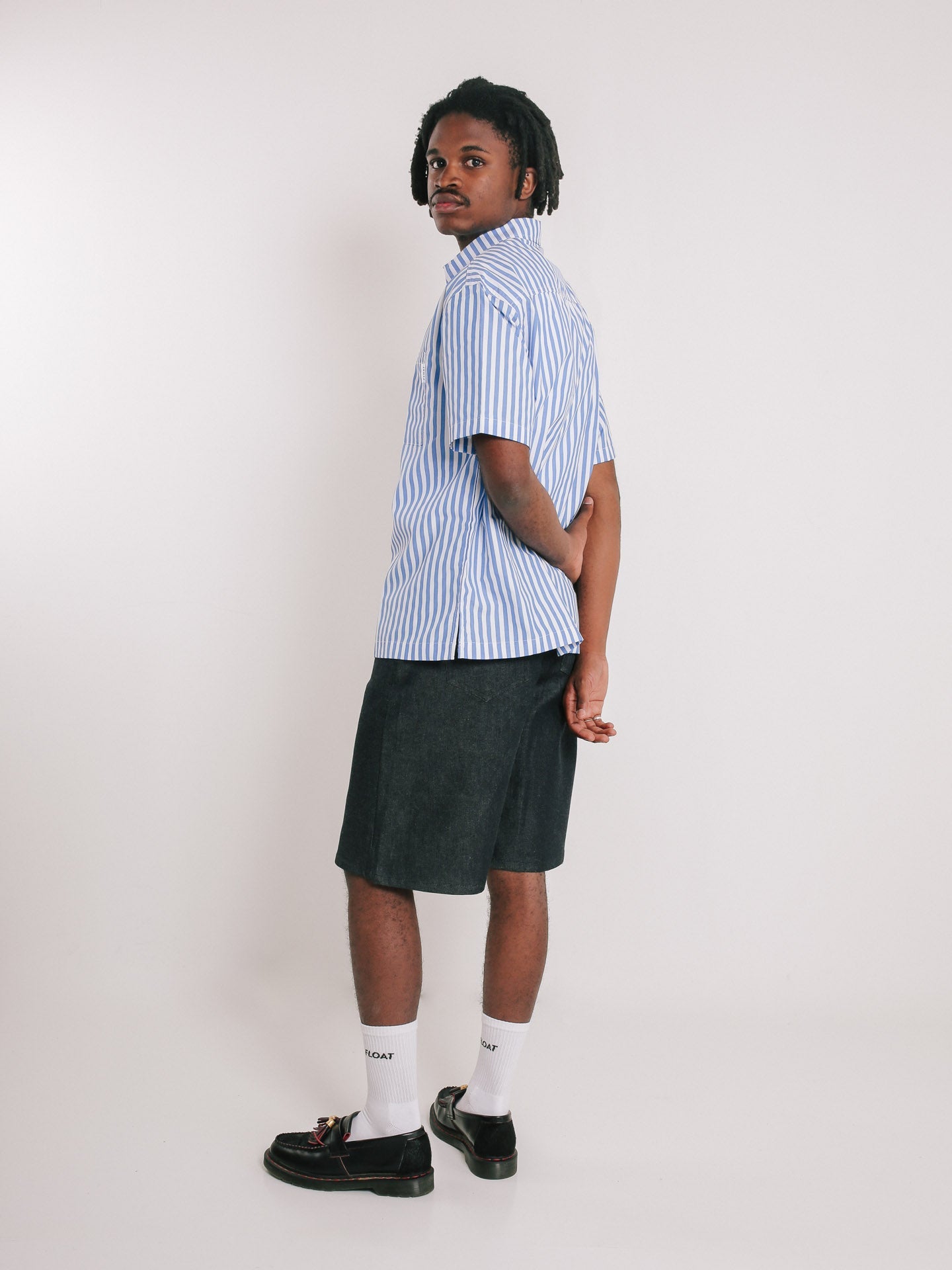 Blue Stripe Button Up