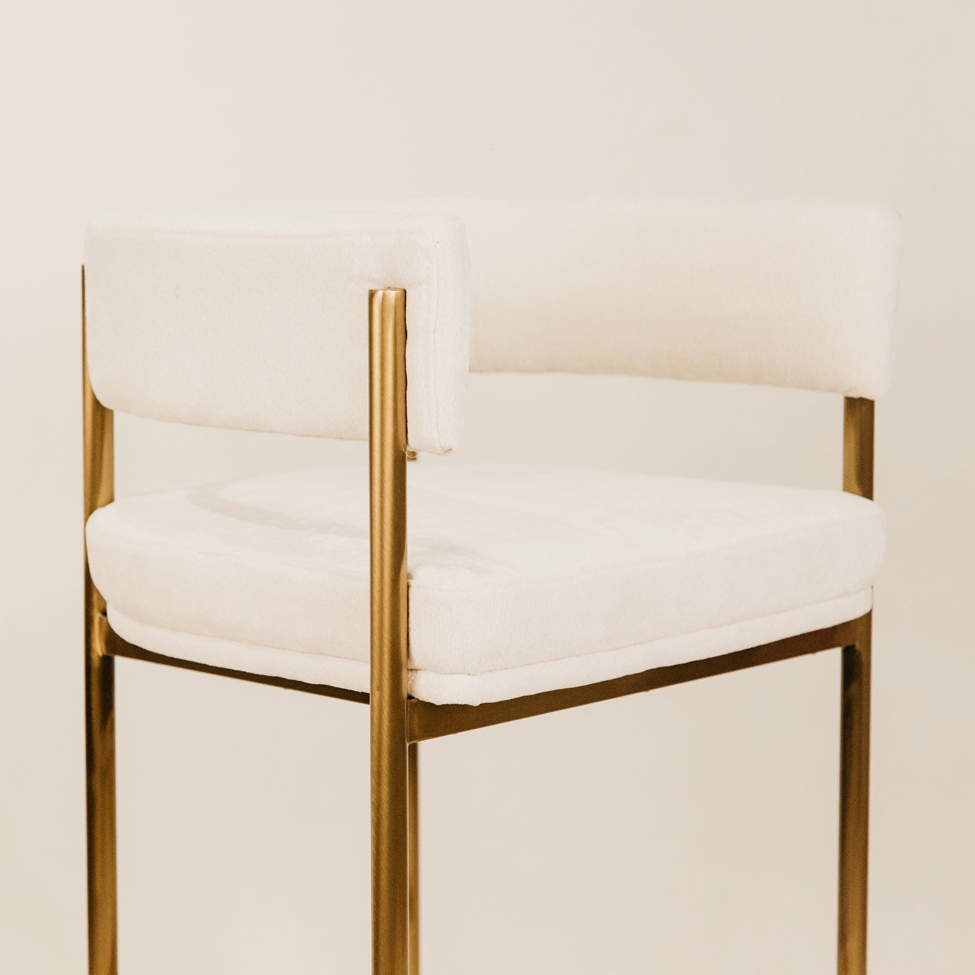 Kaya Bar Chair – White & Gold