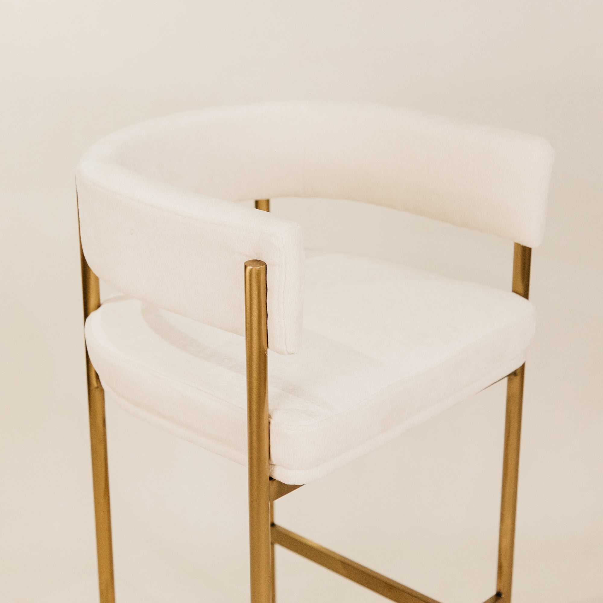 Kaya Bar Chair – White & Gold