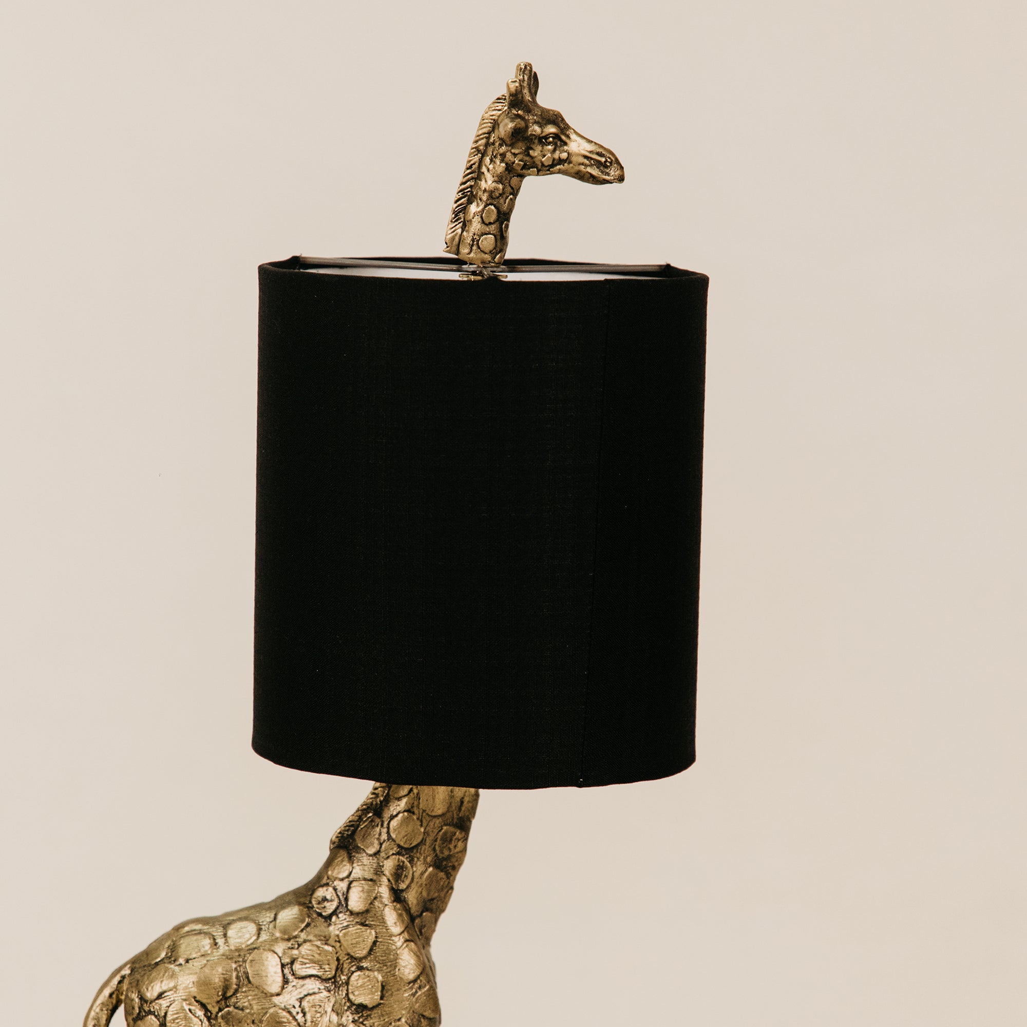Twiga Table Lamp with Fabric Shade – Black
