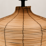 Lamu Cane Table Lamp with Linen Shade – Natural