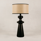 Leonardo Table Lamp Linen Shade – Black