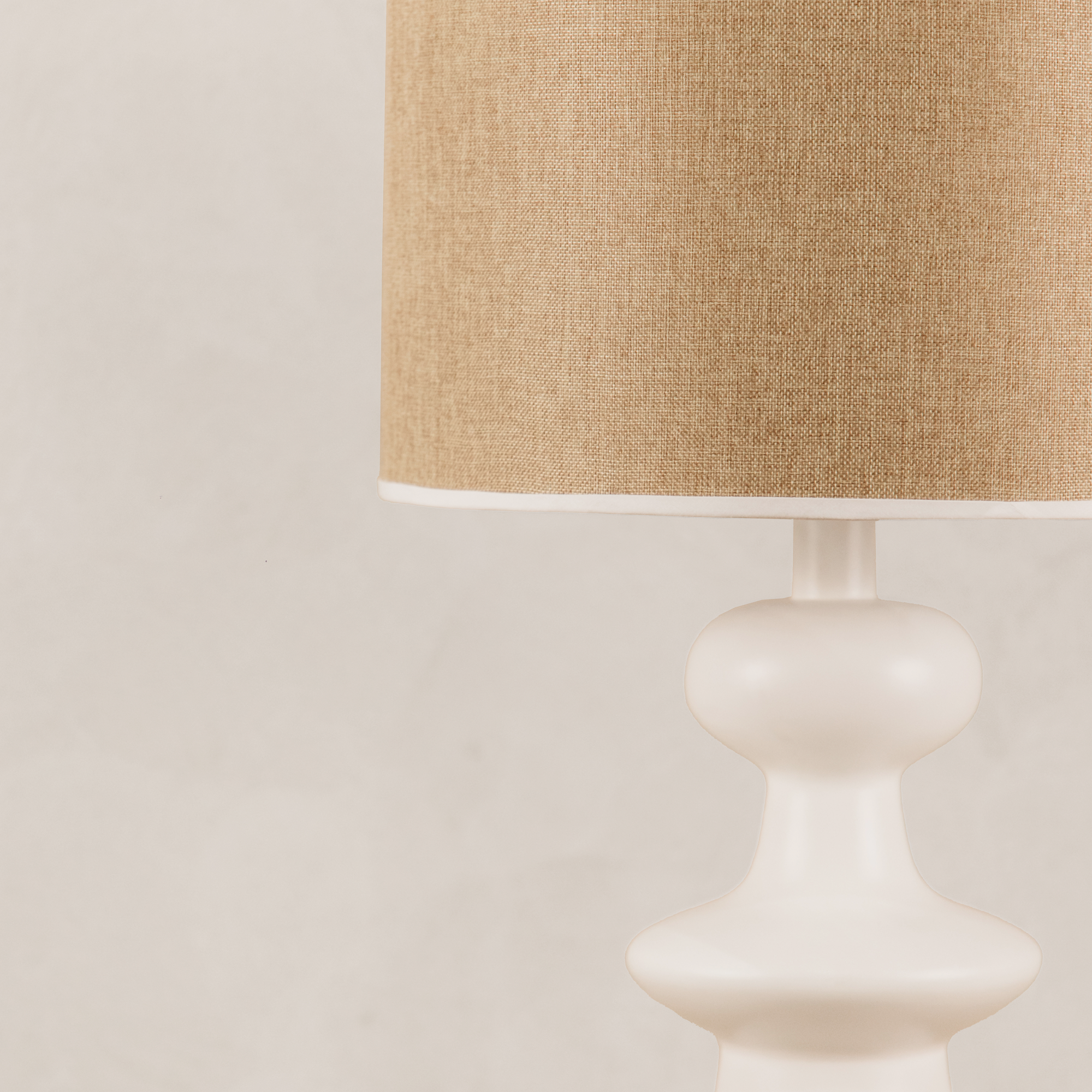 Leonardo Table Lamp Linen Shade – White