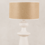 Leonardo Table Lamp Linen Shade – White
