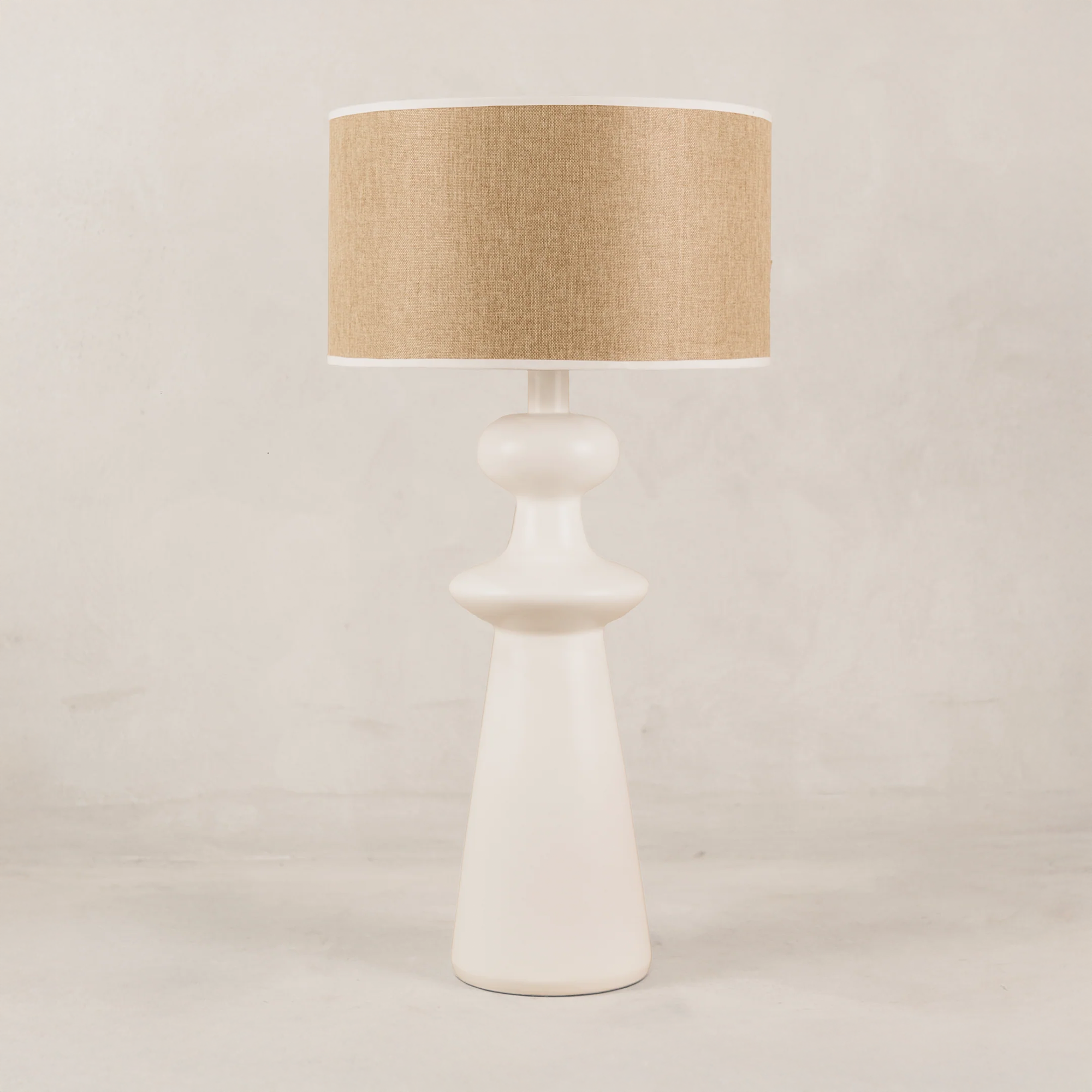 Leonardo Table Lamp Linen Shade – White