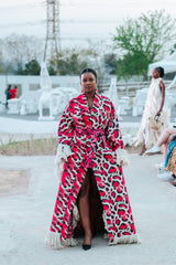 Pink Safari Woven Kimono