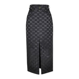 Malondie Manyx Front-Back Slit Skirt