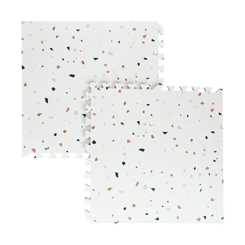 Tayla Jean Terrazzo on White Tile Play Mat
