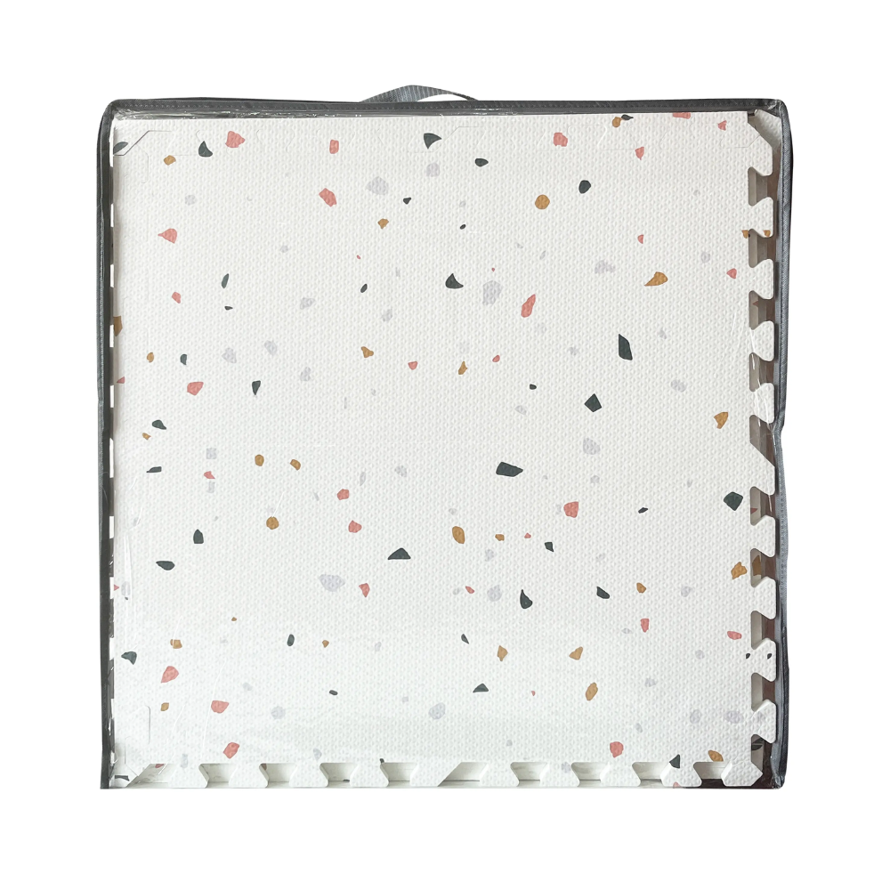 Tayla Jean Terrazzo on White Tile Play Mat